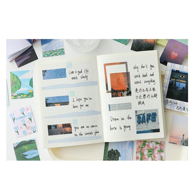 Vintage Past Memory Sticker - Retro Memoir Collection (50pcs)