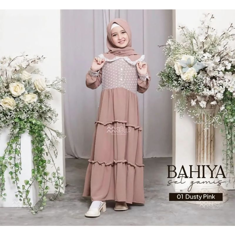 BAHIYA GAMIS ANAK MIX TILEDOT 7-8-9-10-11 TAHUN/PAKAIAN MUSLIM ANAK CERUTY PREMIUM/DRESS MUSLIM ANAK KEKINIAN/FAR MOSLEMSTORE