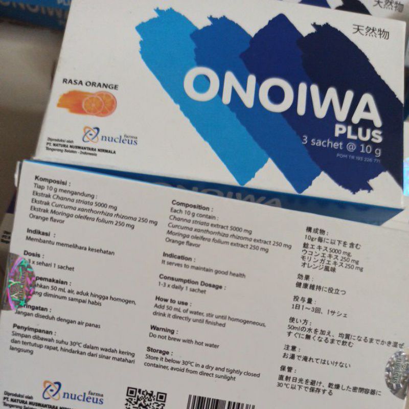 Onoiwa Capsules Plus MX  box strip sachet ekstrak ikan gabus Albumin