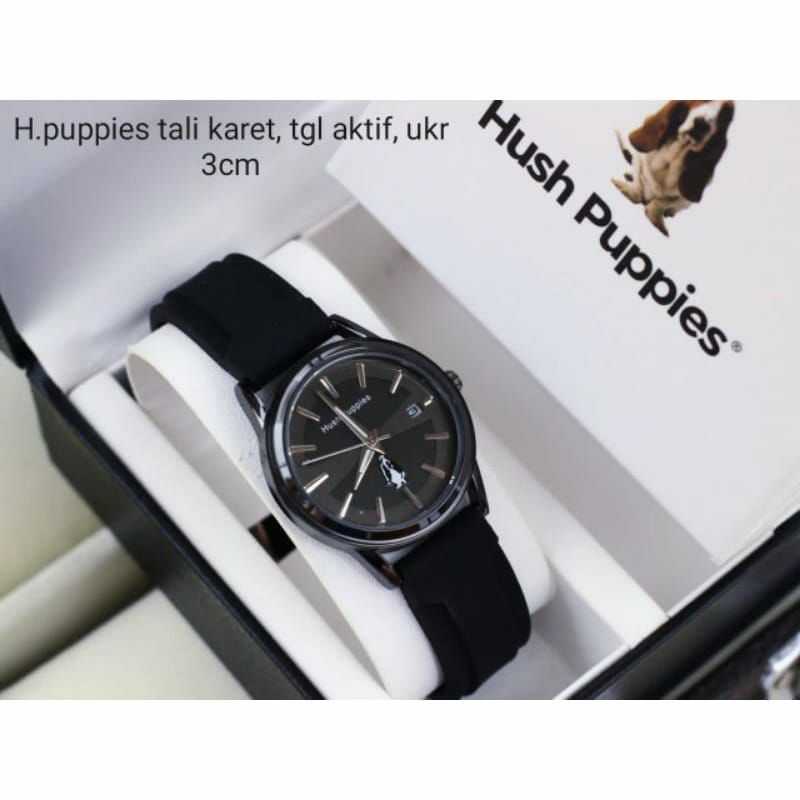 Best Trending! Jam Tangan Hush Puppies Rubber Pria Wanita Terlaris Analog Formal