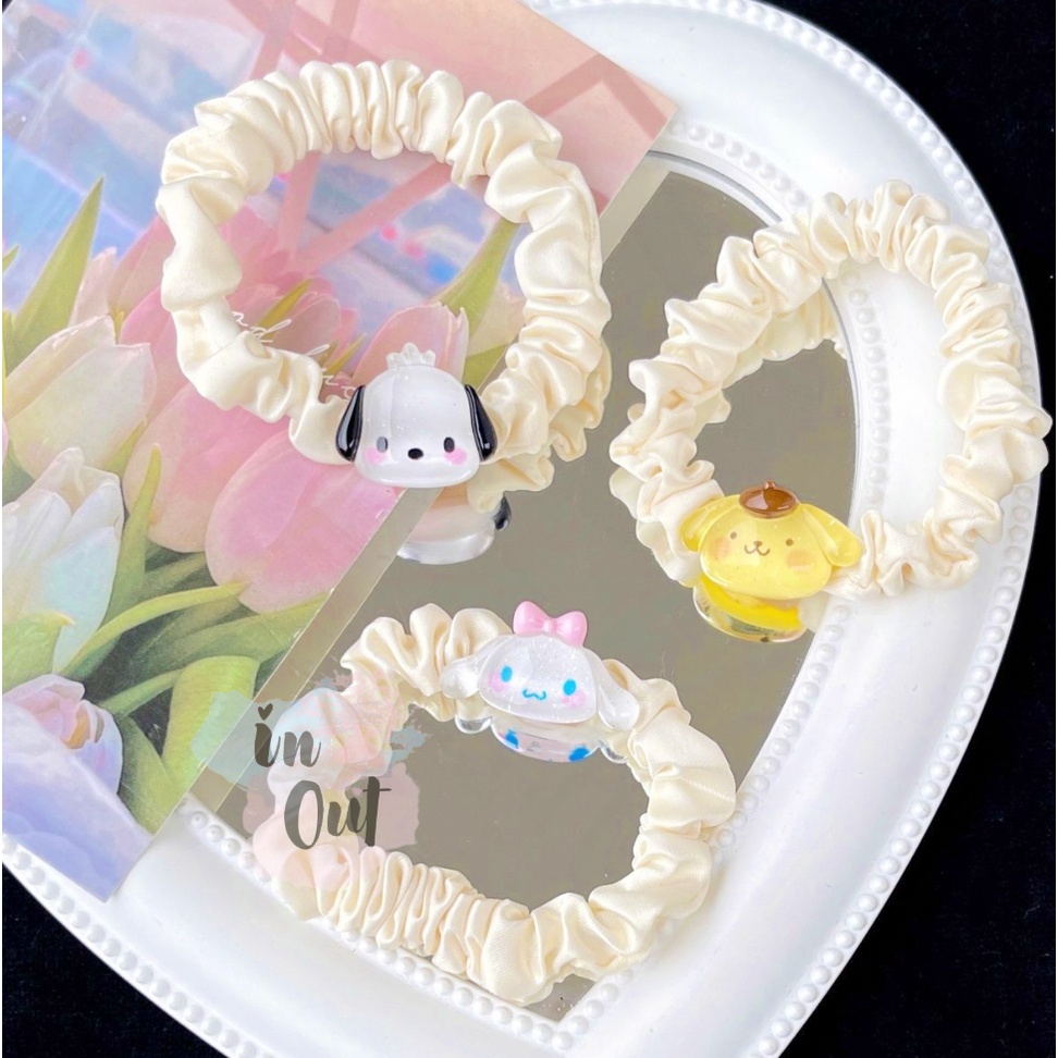 Ikat Rambut Sanrio Hellokitty Bear Rabbit Pig Melody Purin Cinamoroll Pochacco Kuromi Wanita Anak anak / Woman Hair band / Ikat rambut wanita Scrunchie Sanrio ACC46