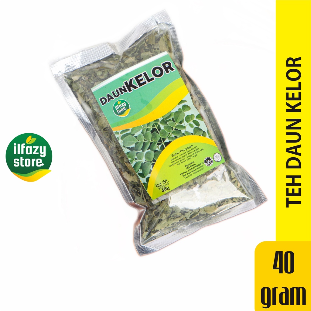 ILFAZY FOOD Teh Daun Kelor Moringa 50 gram gratis 1 gula aren 100 gram