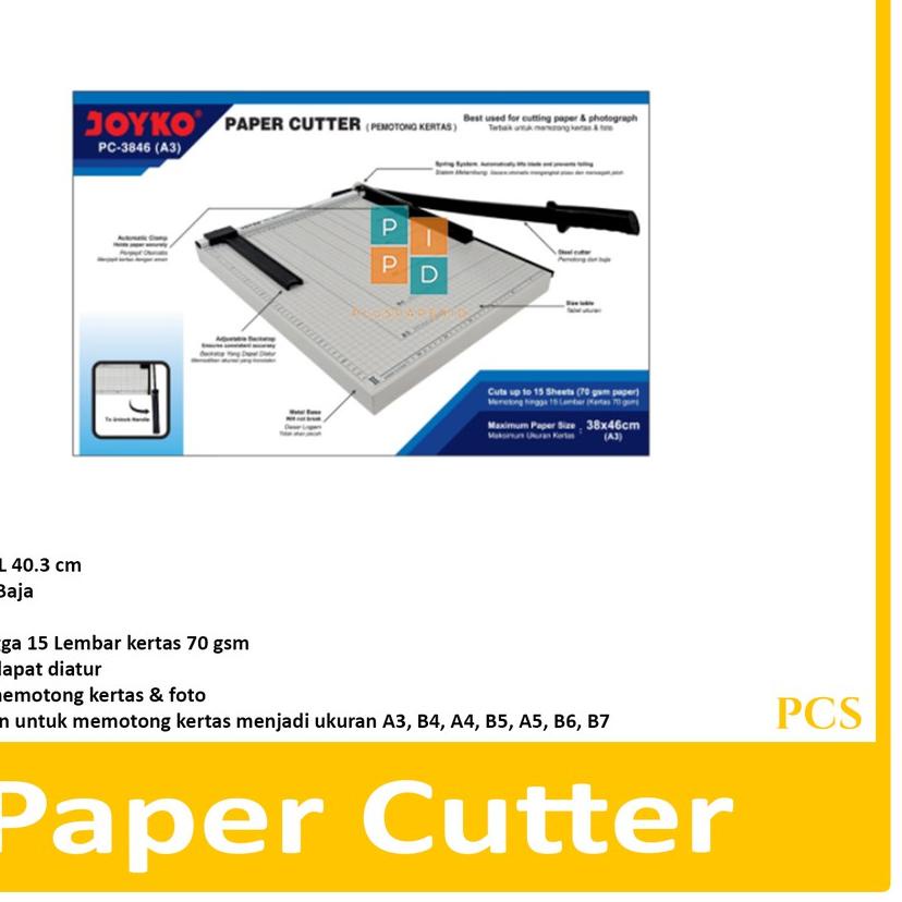 

BISA COD ✔️Joyko Alat Pemotong Kertas A3 Paper Cutter PC-3846 - Pcs|KD4