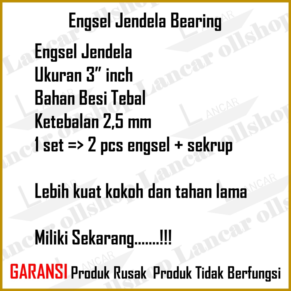 Engsel pintu bearing 3 inch GP / Engsel jendela DAPAT 1 PASANG