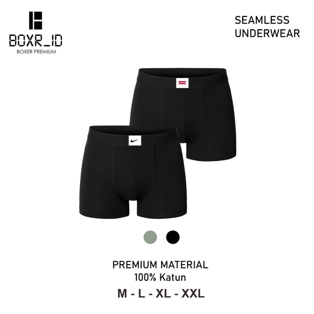 Celana Dalam Pria Boxer Katun Polos Premium Boxr_id Bahan Katun