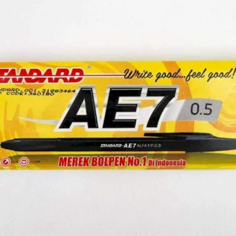 

PULPEN STANDARD AE-7 Per-kotak Hitam 0.5 Harga murah