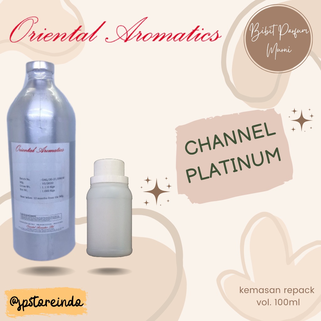 Parfum MURNI 100ml CHANNEL PLATINUM inspired by LORELEL  // ORIENTAL AROMATICS PRODUCTS // BIBIT PAR
