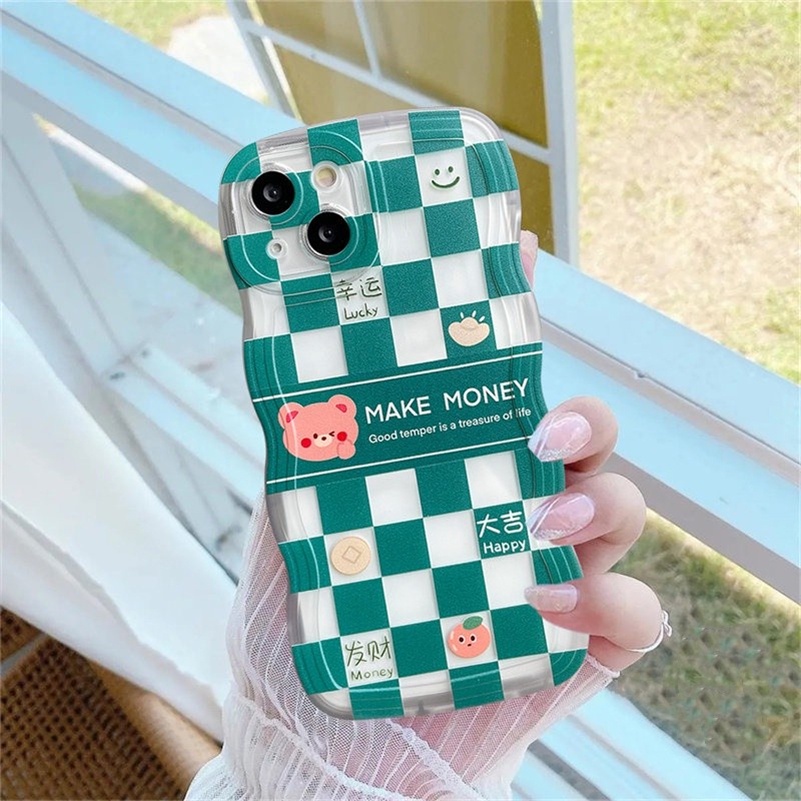 Soft Case Pelindung Kamera Tahan Banting Motif Papan Catur Untuk iPhone 14 13 12 11 Pro Max X Xr Xs Max 8 7 6 6s Plus