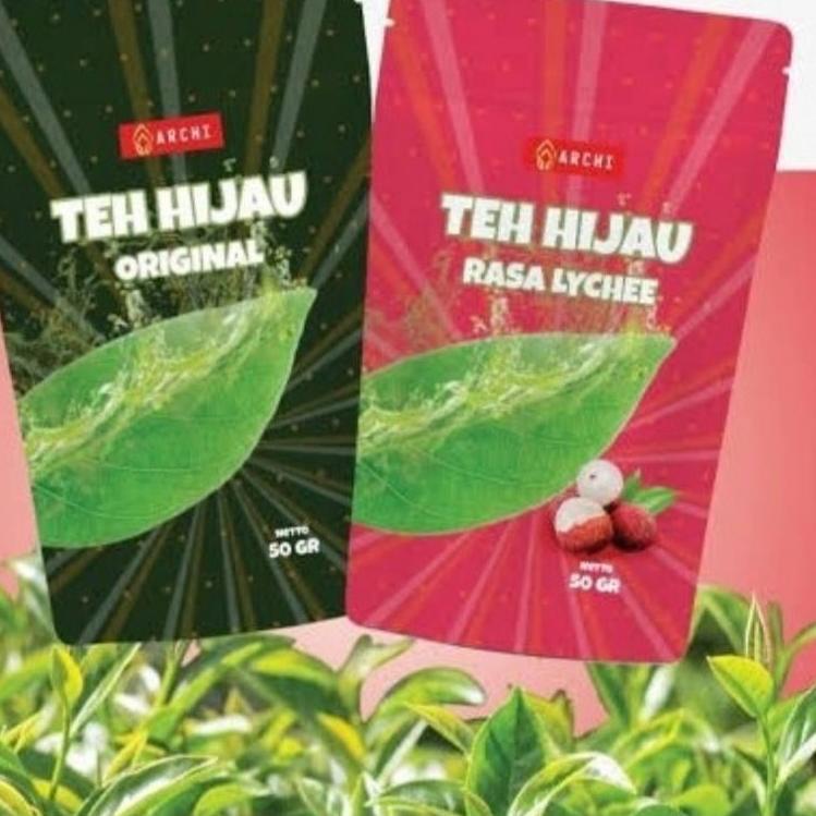 

Ekstra benefit--Archi teh hijau original / lechi pouch 50 gram