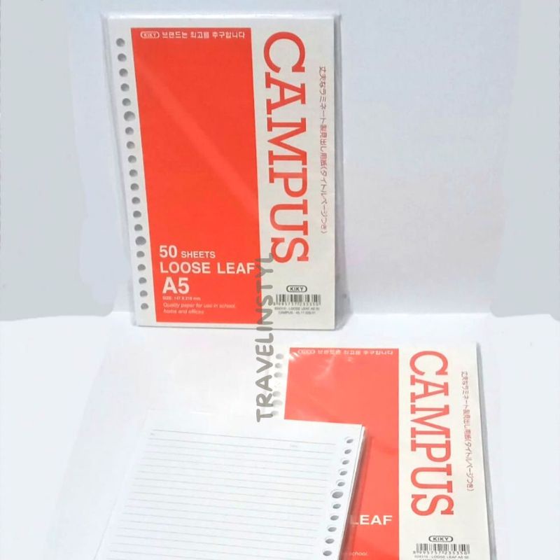 

Loose Leaf Bergaris A5 Kiky / Kertas Binder Bergaris A5 Kiky isi 50 lembar