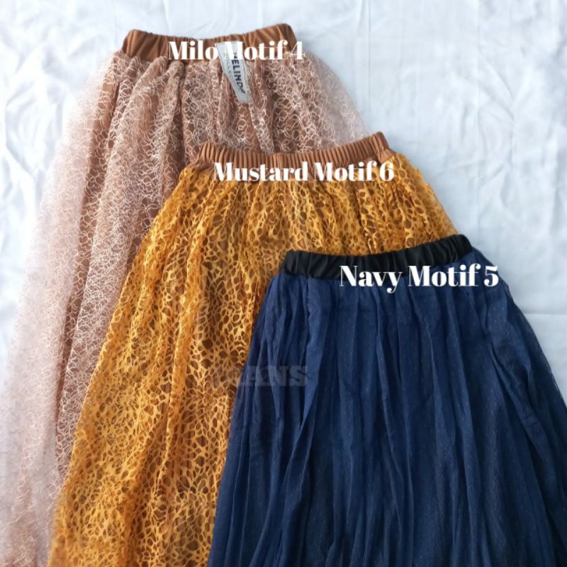 Rok Tutu Renda Bunga Dewasa | Tutu Motif Renda Gold Dewasa Best Seller