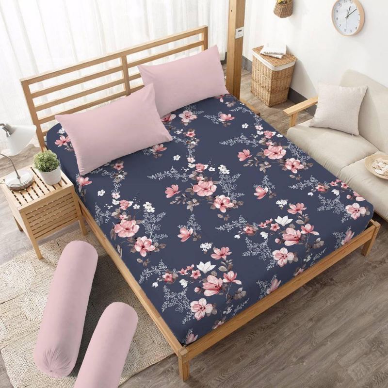 kintakun - Sprei Dluxe Kirana 180×200 | Sprei Jumbo | Sprei Motif Bunga | Sprei Rumbai