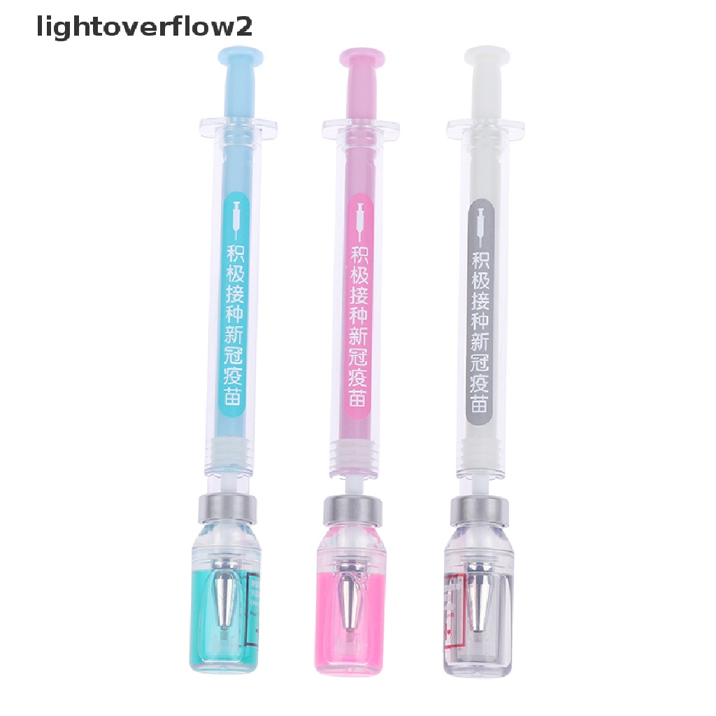 (lightoverflow2) 2pcs / Set Bolpoin Model Dorong / Tarik Untuk Kantor