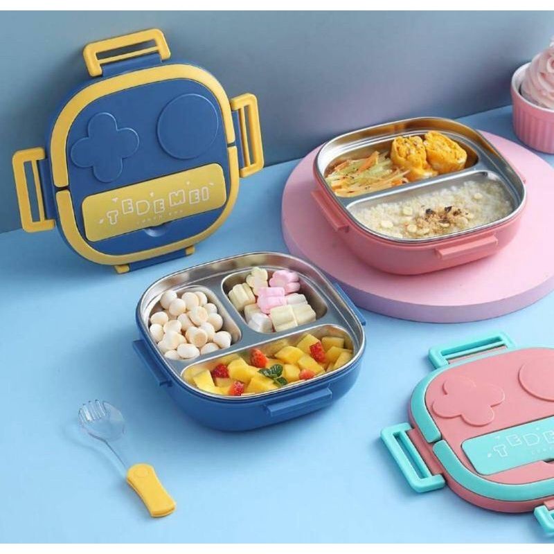 Tedemei lunch box kotak bekal makan anak stenles steel 550 ml