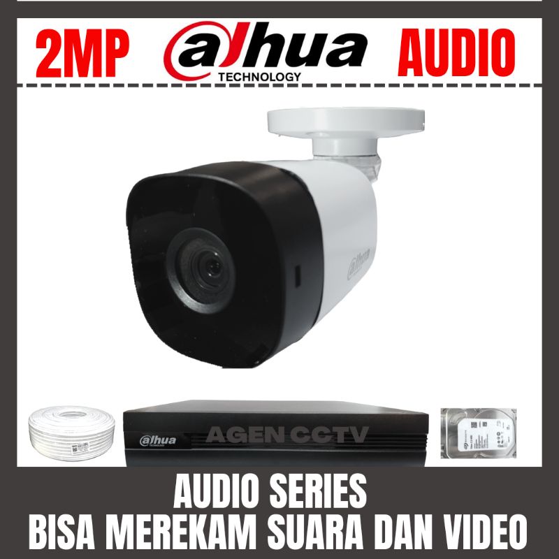 PAKET CCTV DAHUA 2MP 4 CHANNEL 1 KAMERA AUDIO BISA MEREKAM SUARA