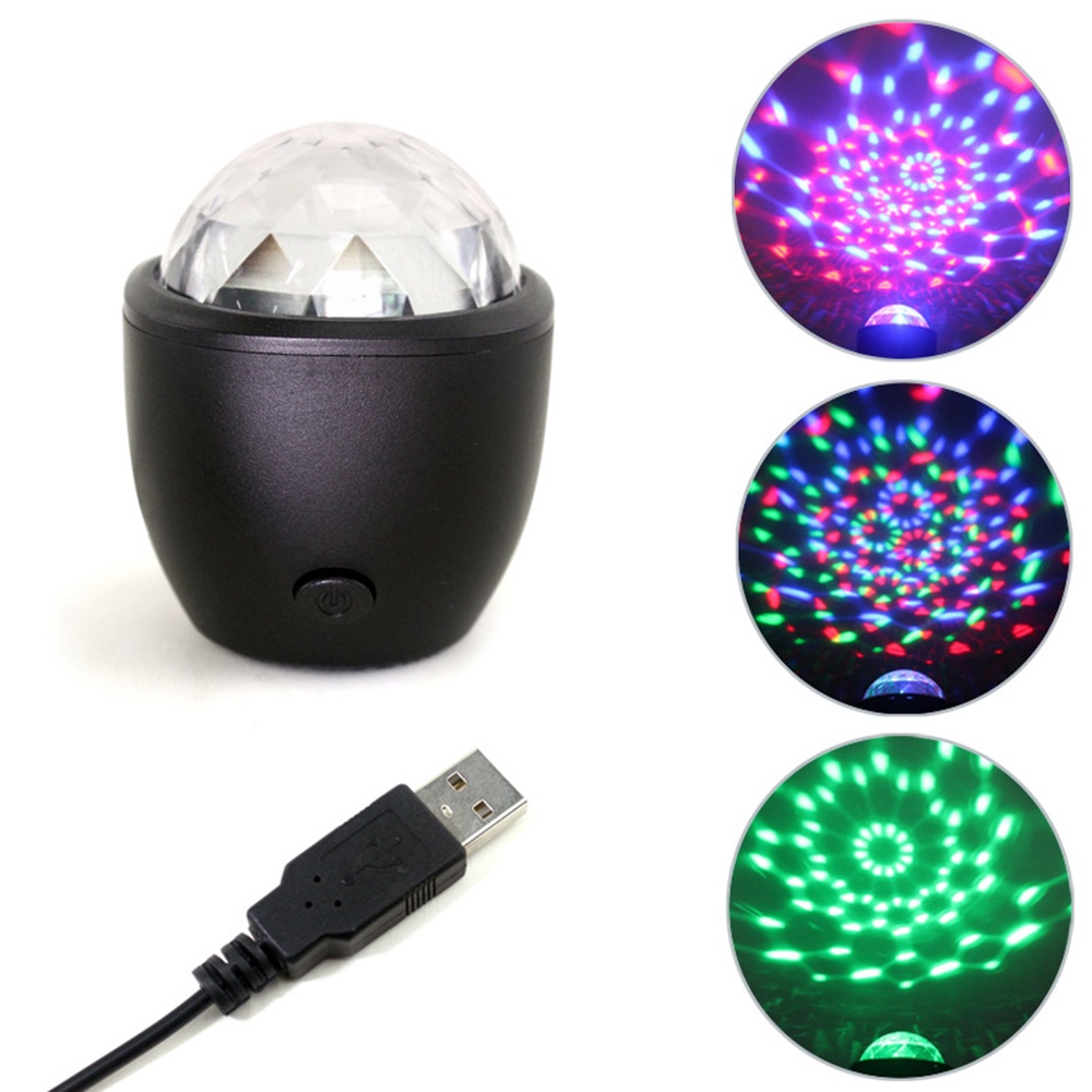 ღ Mini Usb Panggung Disco Ball 3W Led Sihir Kecil Efek Bola Dj Tahap Colorful Strobo Rgb Club pesta Natal Dekorasi Panggung Lampu