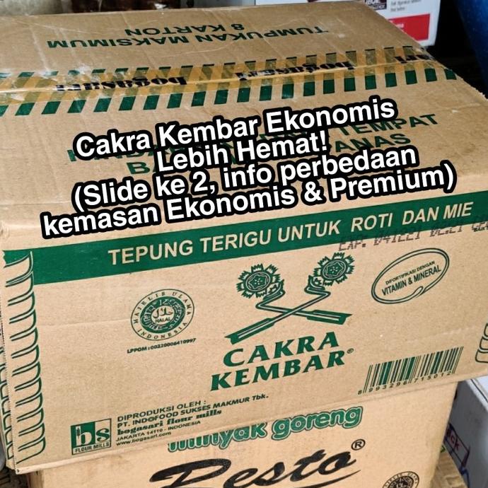 

[COD] Terigu Cakra Kembar Ekonomis Kemasan 1kg Dus Karton isi 1 kg x 12pcs [COD]