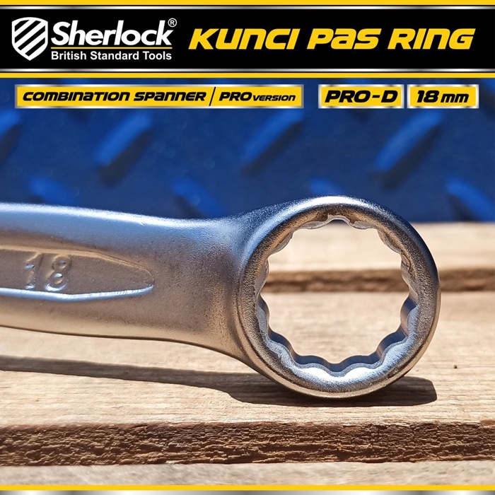 Kunci Pas Ring (Pro-D Series) uk. 18 mm Original Sherlock (1 Pcs)