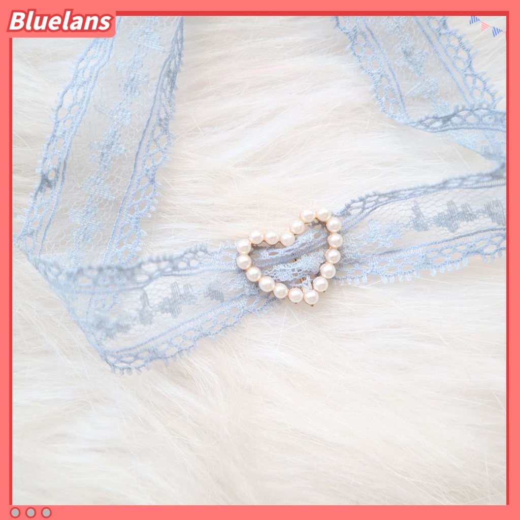 Bluelans Female Fashionable Necklace Fairy Lace Faux Pearl Choker Clavicle Chain Jewelry