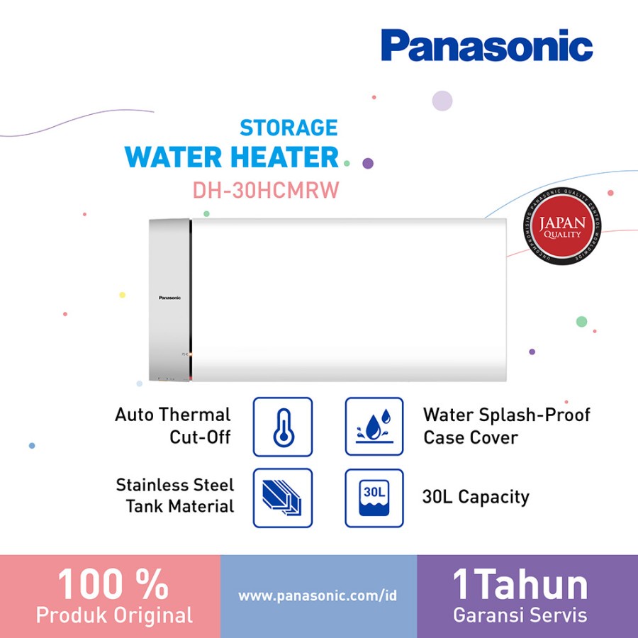 Panasonic 30HCMRW Water Heater 30 Liter Pemanas Air 350 Watt