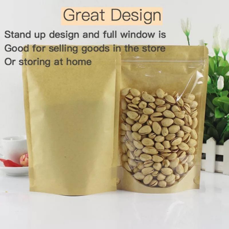 Standing pouch kombinasi Kraft  Paper   window