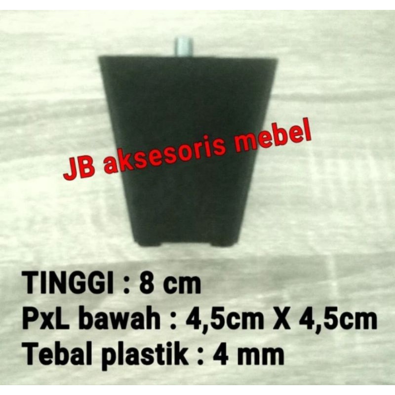 KAKI KURSI PLASTIK PIRAMID 8 cm / KAKI SOFA MEJA LEMARI PVC PIRAMIDA