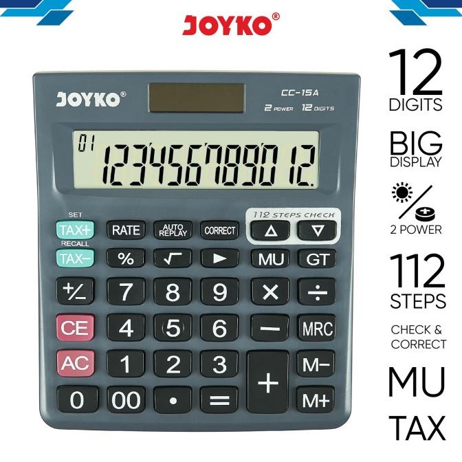 

[COD] Calculator / Kalkulator Joyko CC-15A / 12 Digits / Check Correct LIMITED EDITION Kode 1028