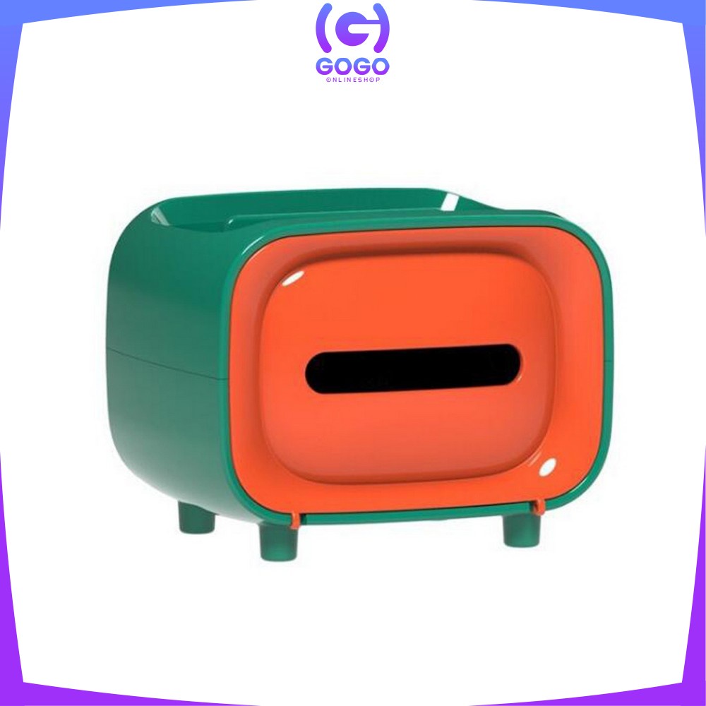 GOGO-C417 Kotak Tisu Serbaguna Bentuk TV Tempat Tisu Smartphone Holder / Tissue Box Multifungsi / Storage Box Organizer Phone Holder