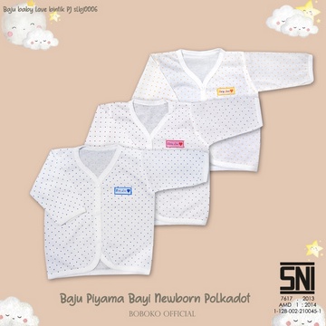 BOBOKO Baju Piyama Bayi Love Newborn Polkadot 0-3 bulan