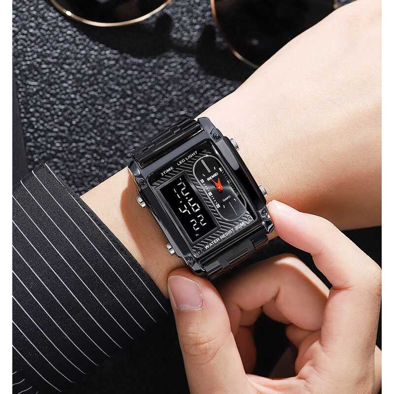 ARS - SKMEI Jam Tangan Digital Analog Pria Strap Stainless Steel - 1868