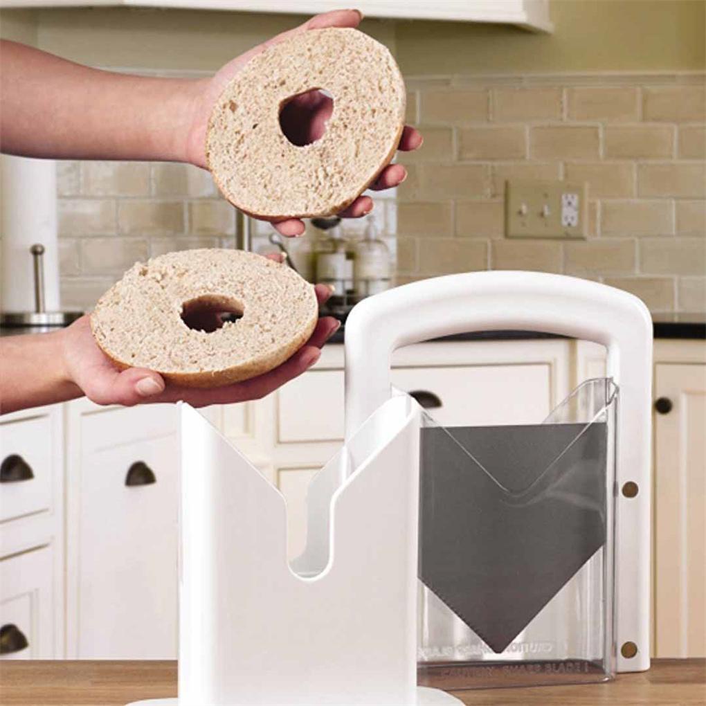 Stainless Bagel Slicer Mesin Pengiris Roti Sandwich Universal Muffin Toast Loaf Cetakan Roti Makanan Perisai Alat Baking