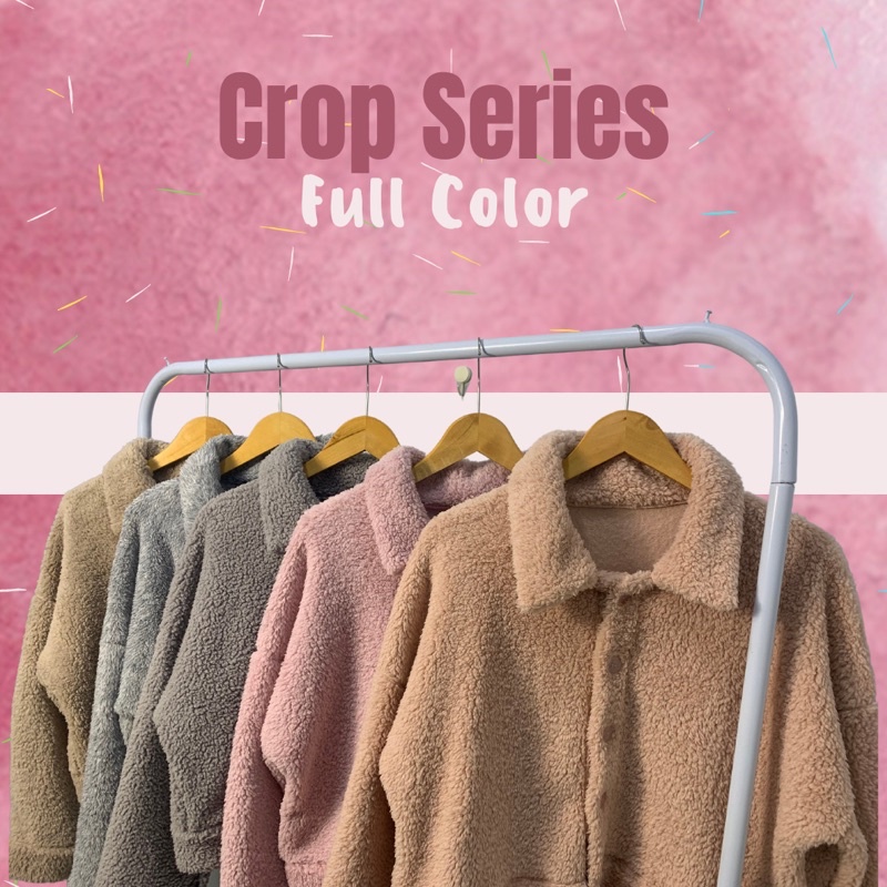 Jaket Crop Furry Faux Fur / Jaket Bulu Wanita