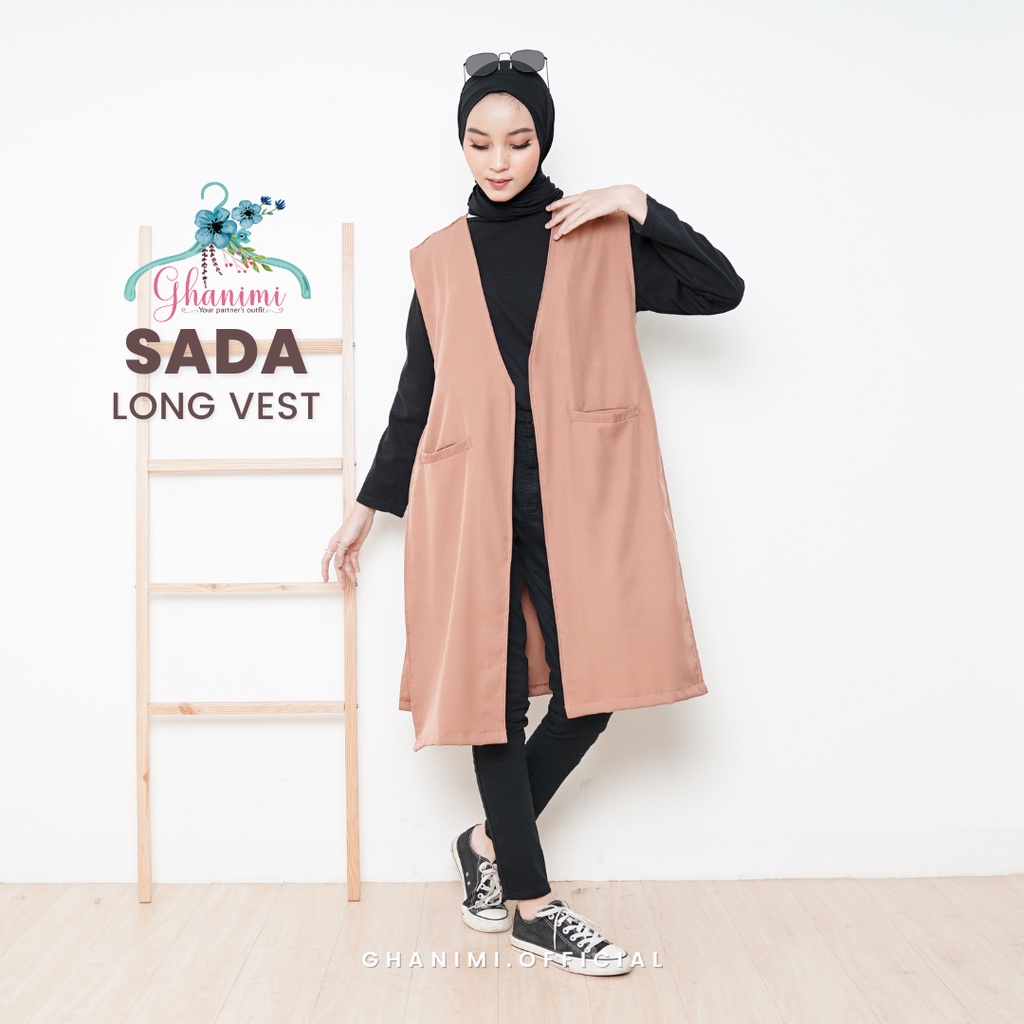 Ghanimi - Sada Long Vest / Outer Polos Panjang / Outer tali tanpa lengan / outer kondangan kekinian