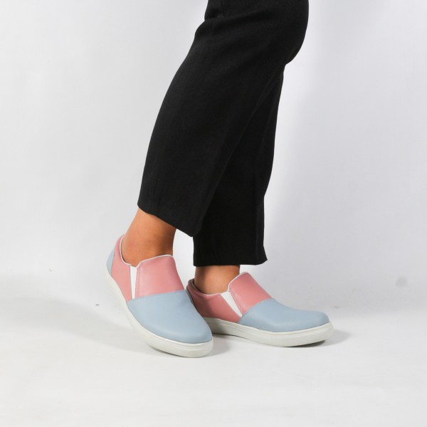 Sepatu Slip On Wanita V 7711  Brand Varka Sepatu Kets Wanita Kuliah Kerja Hangout Trendi Berkualitas - Biru Pink