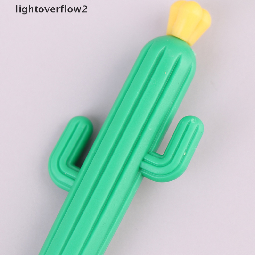 (lightoverflow2) 10pcs Pulpen 0.5mm Bentuk Kaktus Untuk Sekolah / Kantor