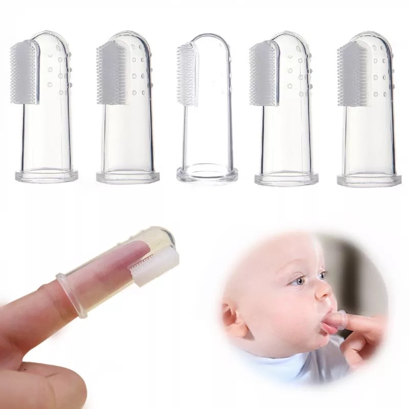 sikat gigi jari untuk bayi silikon baby safe pembersih mulut dan lidah Finger tooth baby