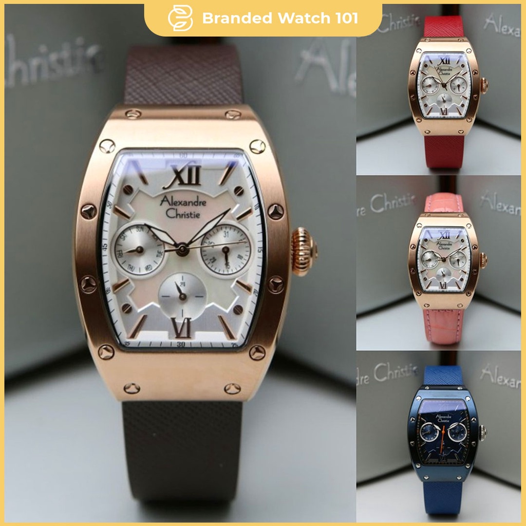 ORIGINAL Jam Tangan Wanita Alexandre Christie Leather AC 2780 / AC2780 / 2780 Garansi Resmi 1 Tahun.