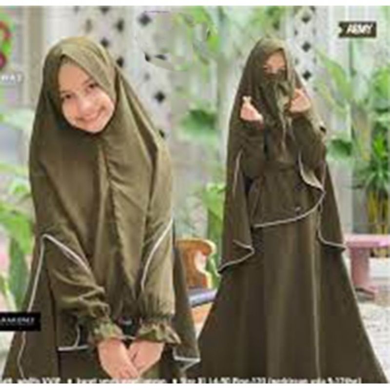 Gamis syar'i anak tanggung 9-12 tahun / Gamis syar'i Sabrina kids masa kini / Gamis anak perempuan t