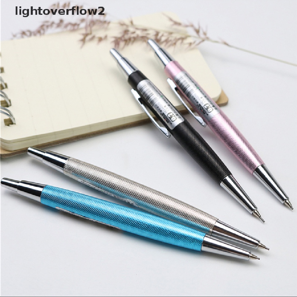 Lightoverflow2 Pensil Mekanik Otomatis Mini 0.7 / 0.5mm Bahan Metal Untuk Menulis