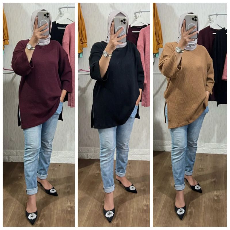 Oversize tshirt Oversize top hijab Oversize wanita Obersize Tunik