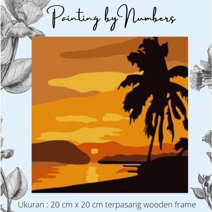 

DIY painting by number 20x20cm kerajinan tangan - BEACH 3 Non COD