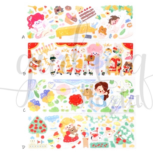 Stiker Chubby Princess Sticker Motif Cinderella Kartun Lucu Stiker Lembaran DIY Scrapbook GH 303904