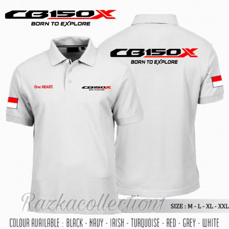 Polo Shirt CB150X Born To Explore / Baju Otomotif CB150X / Poloshirt Kaos Distro Motor Honda CB150X 