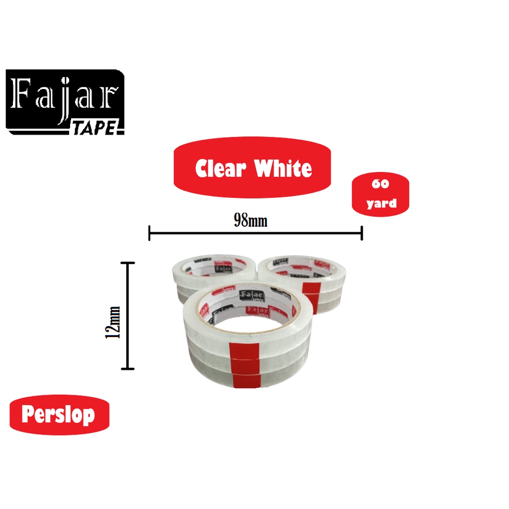 

Lakban Bening / Isolasi Bening / Super white / 12mm x 60 Yard (Full Meter)