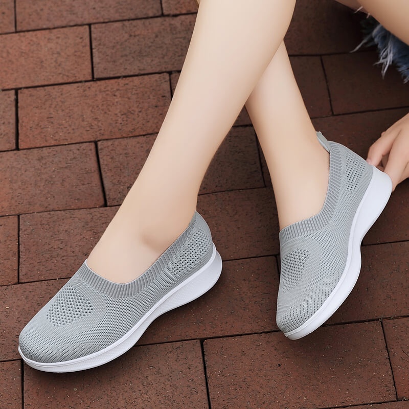 FOKU Sepatu Slip On Wanita Lembut Sepatu Sneakers Wanita Terbaru