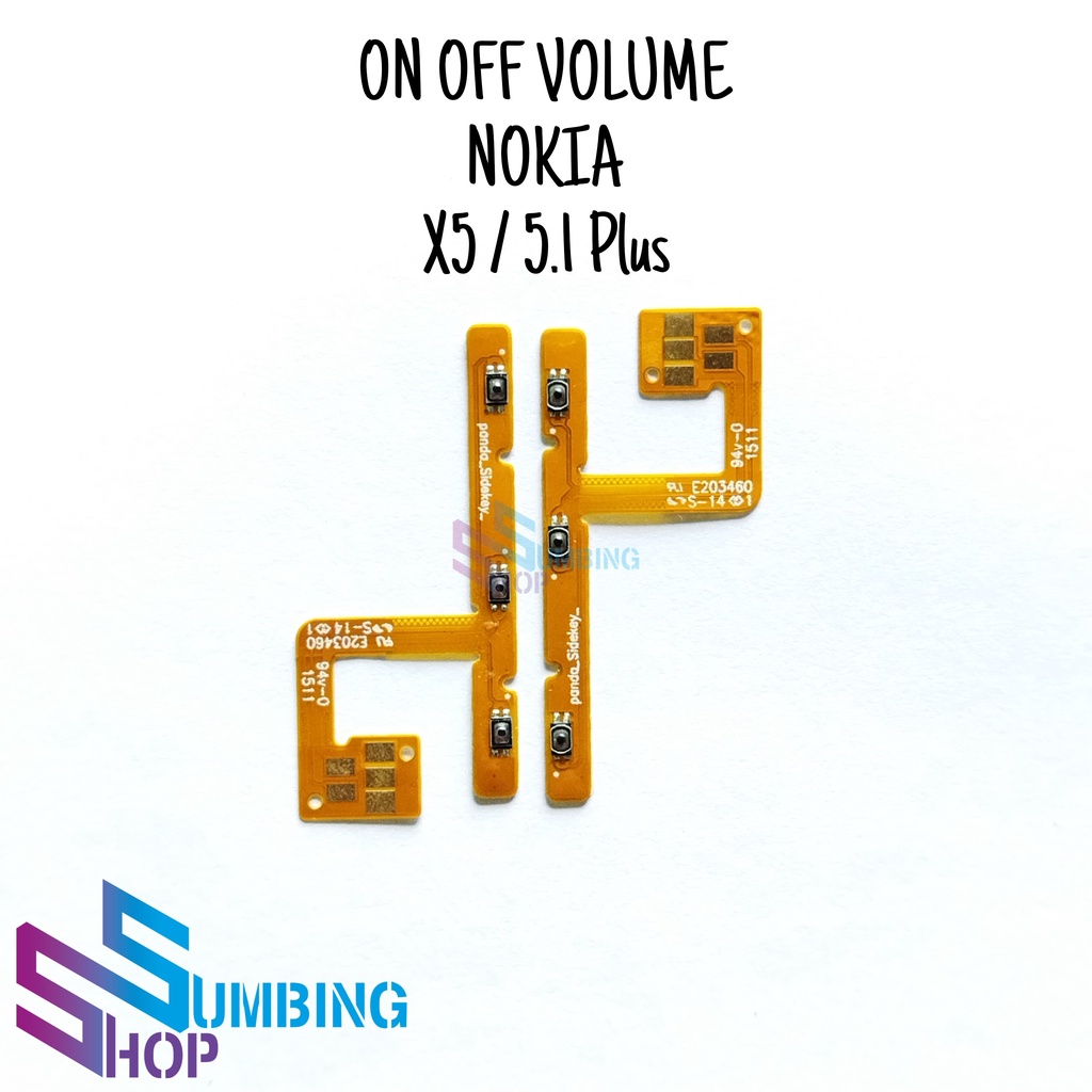 Flexible On Off Nokia 5.1 Plus X5 Ta-1105 Tombol Volume Fleksibel Power