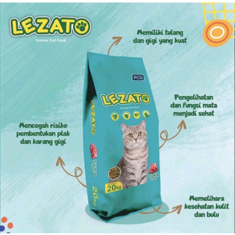 Makanan Kucing murah LEZATO TUNA 20kg Dry cat food kucing dewasa khusus (EKSPEDISI)