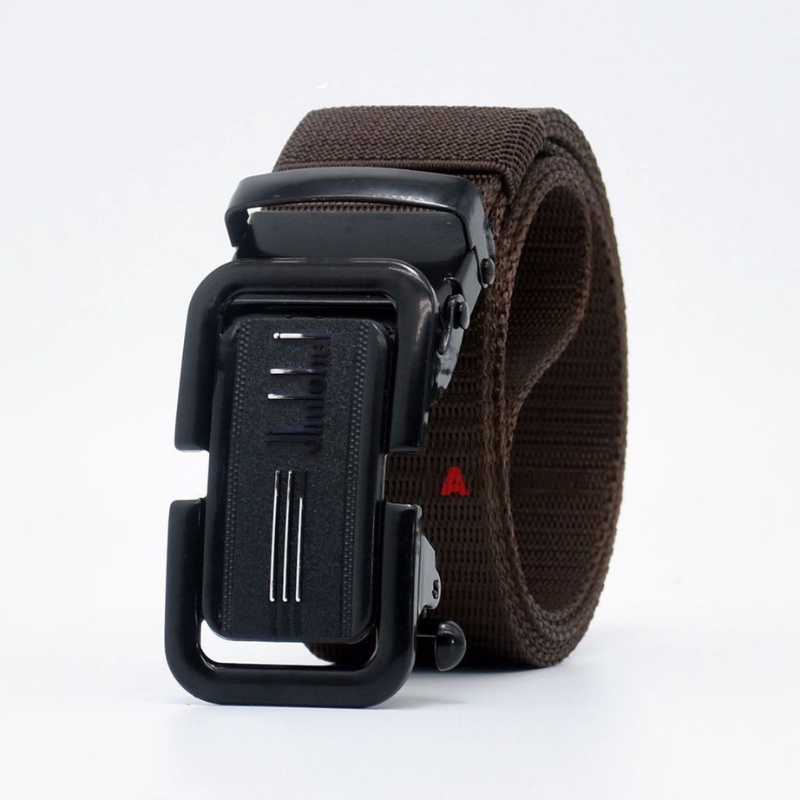 ✅Grosir Jam Senen - Ikat Pinggang Pria Canvas Stylish Metal Men Belt Detector Kepala Logam Besi -046