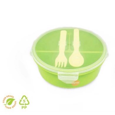 Tempat Nasi Kotak Bulat Hijau TNKB-1131 / Lunch Box
