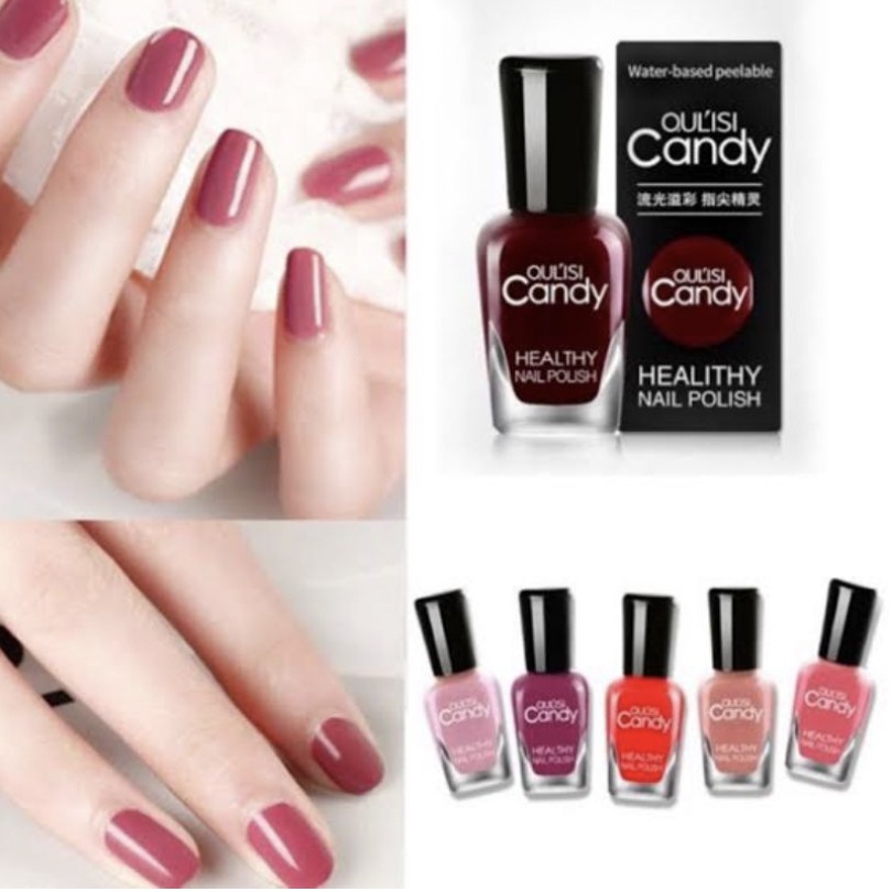 OULISI Halal Kutek Peel Off Candy Honey Nail Polish Tahan Lama Aplikasi Mudah KU038